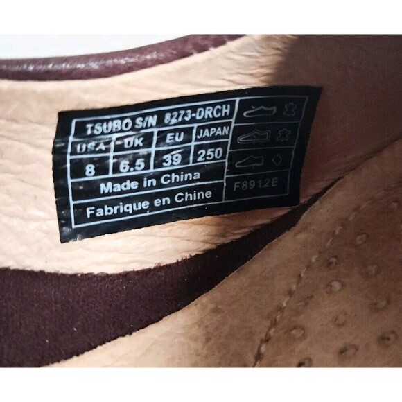 TSUBO Acrea Mary Janes Japan Shoe Burgundy Red Leather 3.75" Heels Slingback 8 M - Picture 9 of 10